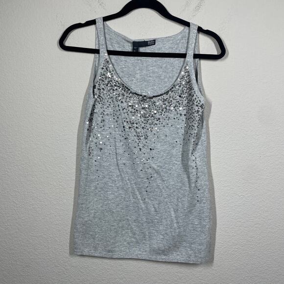 Eileen Fisher Womens Size XS Cashmere Cotton Embellished Sequin Tank Gray - Picture 3 of 10